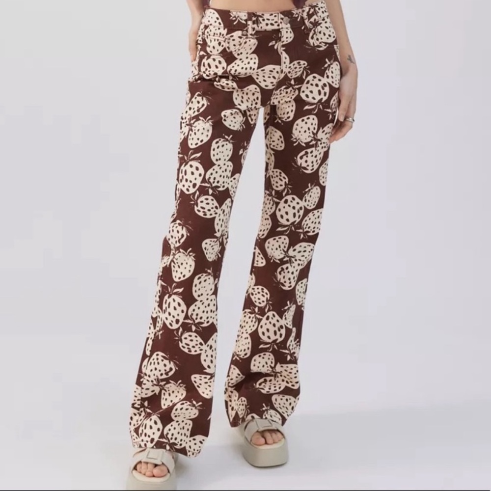 Urban Outfitters brown strawberry jeans